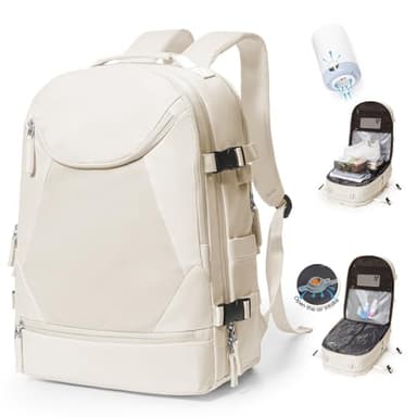 SZLX Vacuum Backpack Travel Bag with Pump Large Travel Backpack Cabin Size 40x30x20 Ryanair for Women Men Easyjet Wizzair Underseat Hand Luggage Carry on Cabin Size Flight Rucksack Fit 14 Inch Laptop