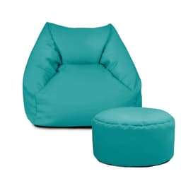 rucomfy Beanbags Snuggle Bean Bag Chair - Kids Armchair Beanbag Seat with Filling Included - Childrens Bedroom Furniture for Boys and Girls - 50 x 46 x 48cm (Turquoise, with Footstool)