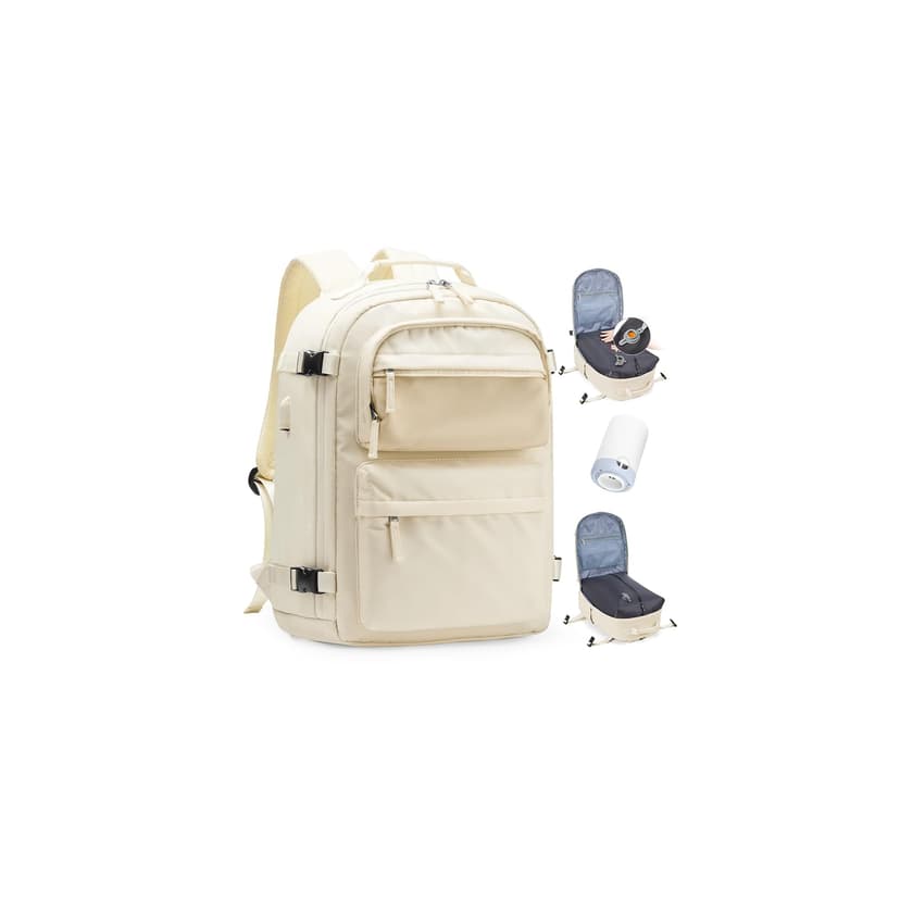 BJLFS Vacuum Backpack Travel Bag With Pump Ryanair Cabin Bags 40x30x20 Underseat Carry-ons Bag Wizzair Easyjet Vueling Hand Luggage Vacuum Bags For Travel Waterproof Laptop Backpack Women 17 inch