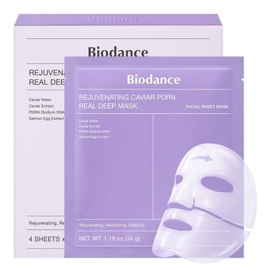 BIODANCE Caviar PDRN Real Deep Face Mask 4 Pcs | Hydrogel Overnight Mask | Skin Firming, Radiance, Enhancing Skin Recovery | Korean Face Mask for Glass Skin | Korean Skincare, Easter Gifts