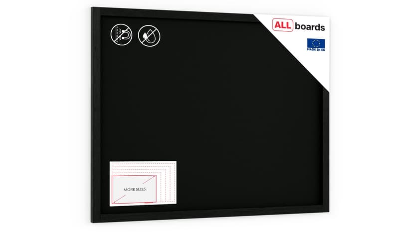 ALLboards Chalkboard with Black Varnished Wooden Frame 120x90cm, Large Chalk Board, Blackboard