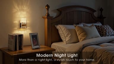 LOHAS-LED Night Light Plug in Wall, Night Light with Dusk-to-Dawn Sensor, 0-100LM Dimmable, Warm White 3000K, Modern Nightlight Plug in Wall for Hallway, Bathroom, Stairway