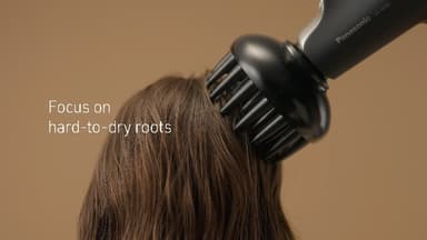 Panasonic EH-NA9J-N895 Advanced Folding Hair Dryer with Diffuser, Nanoe & Double Mineral Technology — Reduces Frizz, Damage and Split Ends, Black & Champagne Gold