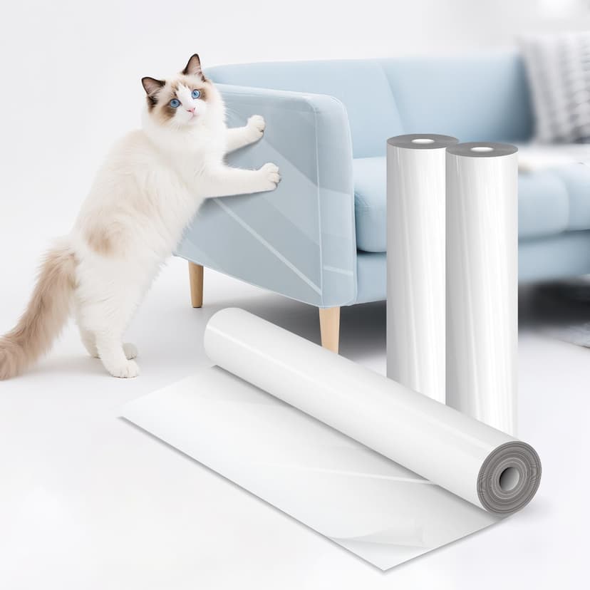 Anti Cat Scratch Furniture Protector,Cat Anti Scratch Tape,Clear Self-Adhesive Scratch Tape for Sofa, Couch, Door & Wall – Pet Claw Protection from Cats & Dogs (43cm*500cm)
