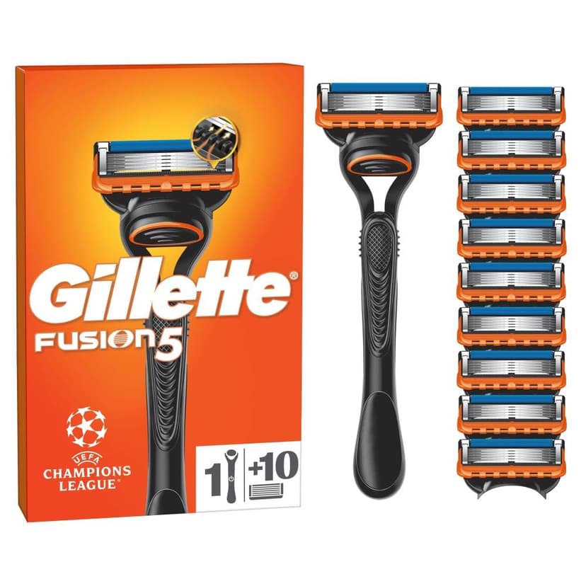 Gillette Fusion5 Razor for Men, 1 Gillette Razor, 10 Blade Refills