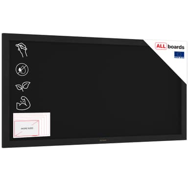 ALLboards Chalkboard with Black Varnished Wooden Frame 120x60cm, Large Chalk Board, Blackboard