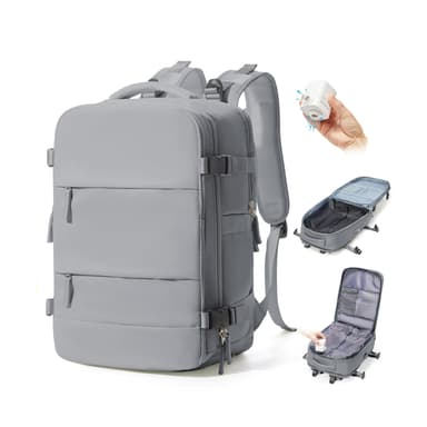 BJLFS Vacuum Backpack Travel Bag With Pump New Ryanair Cabin Bags 40x30x20 Underseat Carry On Baggage with Compression System For Flights Waterproof Laptop Backpack With USB Port and Shoe Compartment