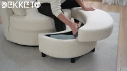 DEKKETO Swivel Cuddle Sofa Chair With Footstool Set, Chenille Single Tub Chair With Four Pillow, Snuggle Barrel Chair With Thick Cushion For Adults, Accent Round Armchairs For Living Room, Black