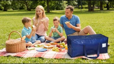 Dntorx 4 Pack Oversized Moving Bags, Heavy-Duty Moving Boxes or Packing Bags with Extra-large Zip Opening, Moving Supplies for College Halls Travelling Camping, Tough Handles, 90L/19.8Gallon, Blue