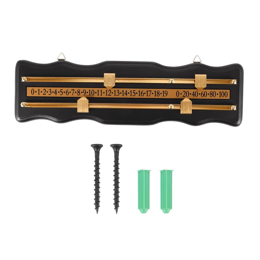 Littlecatch Snooker Scoreboard Wall Mounted Stained Wood Billiards Scorekeeper with Brass Markers, Pub Games Accessories Score Board Black Snooker Pool Tracker