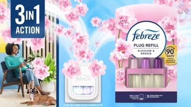 Febreze 3 Volution Air Freshener Plug In Refill 20 ML Cotton Fresh, 3 Alternating Scents To Clean Away Odours 7 x 20 ml