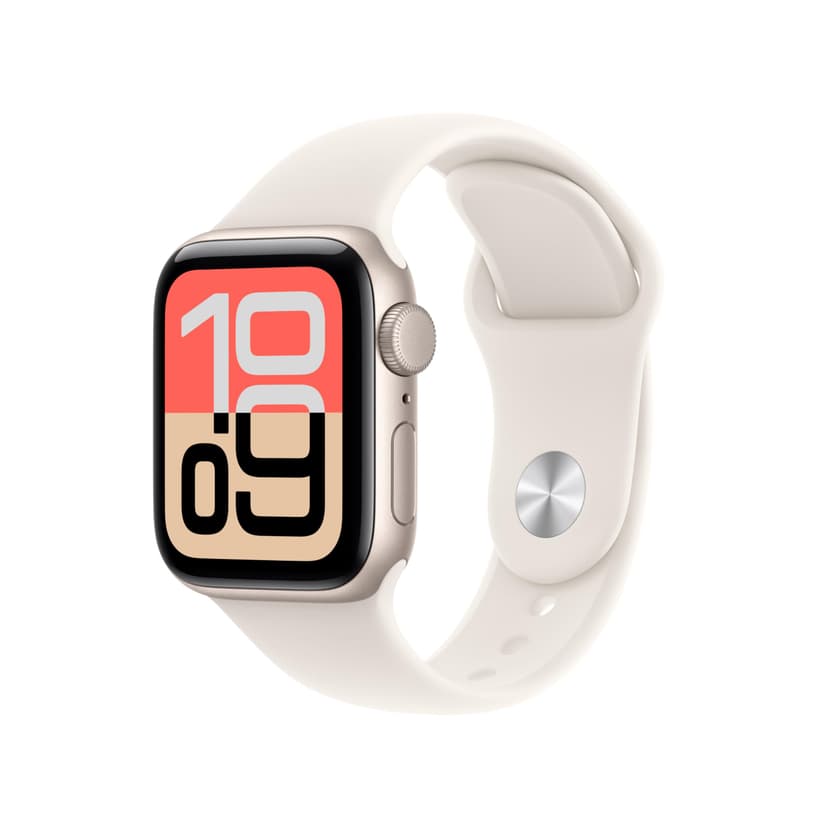Apple Watch SE 3 GPS 40mm Smartwatch with Starlight Aluminium Case with Starlight Sport Band M/L. Fitness and Sleep Trackers, Heart Rate Monitor, Always-On Display, Water Resistant