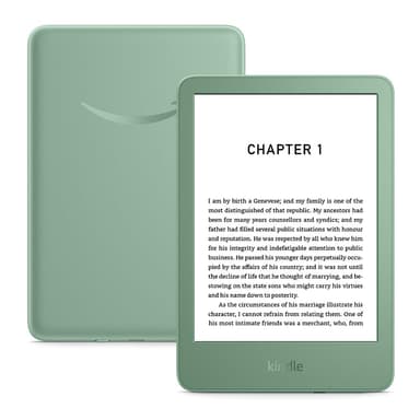 Amazon Kindle (newest gen) – Lightest and most compact Kindle with glare-free display, faster page turns, adjustable front light and long battery life – 16 GB – With Ads – Matcha
