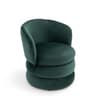 TILLY Velvet Swivel Cuddle Chair – Green Velvet Armchair and Snuggle Seat, Ideal Swivel Accent Piece or Cuddle Chair for Bedroom and Living Room, Perfect Vibrant Design for Modern Interiors