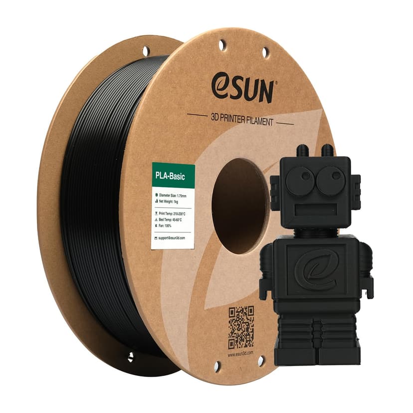 eSUN PLA Filament 1.75mm, PLA Basic Dimensional Accuracy +/- 0.05mm, 1KG Spool (2.2 LBS) Speedy Filament for 3D Printers,Black