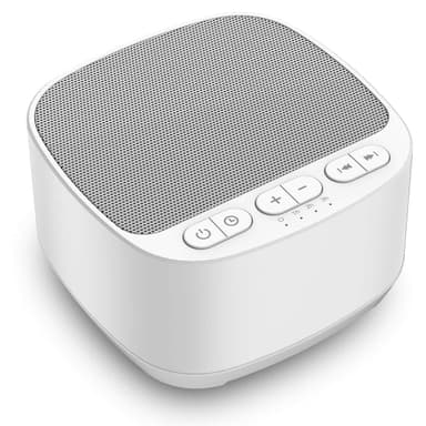 Magicteam Sleep Sound White Noise Machine with 40 Natural Soothing Sounds and Memory Function 32 Levels of Volume Sleep Timer Sound Therapy for Baby Kids Adults (White)