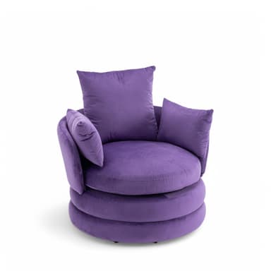 Velvet Purple Swivel Cuddle Chair – Snuggle Chairs for Adults, Sage Green Chair for Living Room, Plush Snuggle Seats with Cushions - Snuggle Chair deal on Amazon UK