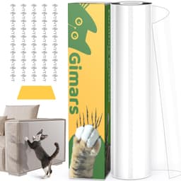 Gimars Anti Cat Scratch Furniture Protector 30cm x 500cm, Transparent Self-Adhesive Scratch Tape for Sofa, Couch, Door & Wall – Pet Claw Protection from Cats & Dogs
