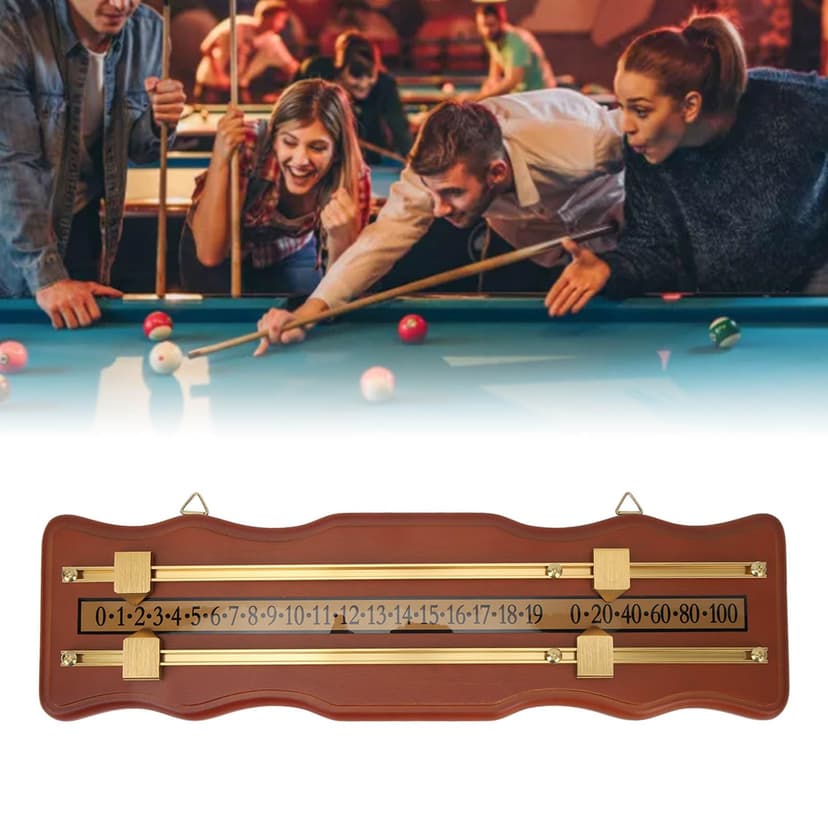 BORDSTRACT 2 Track Deluxe Wood Scoreboard for Shuffleboard, Snooker, and Billiard Games - Score Keeper with Wavy Design