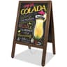 VAIIGO A Board Pavement Sign A Frame Chalkboard Sign Board 43x85cm Double Sided Pavement Board Sandwich Board Signs Outdoor Blackboard for Restaurant, Business, Wedding(Medium), Brown