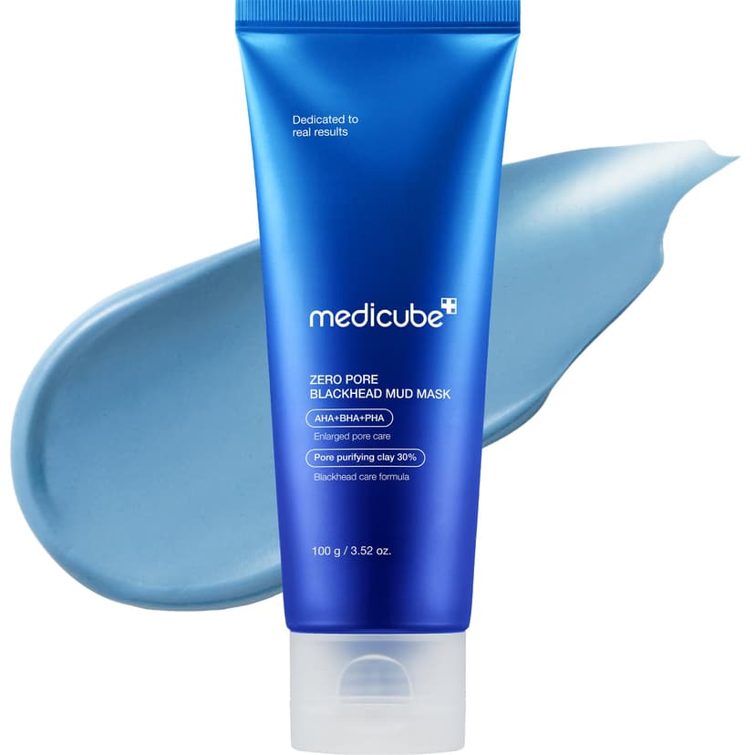 medicube Zero Pore Blackhead Mud Facial Mask - Skin Cooling & Pore Tightening - 3 Minute Quick Dry Formula with AHA, BHA, PHA, and Pore-Purifying Clay - Korean Mud Mask 100 g