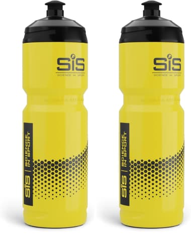 Science in Sport SIS Yellow Sports Water Bottle, Plastic Water Bottle, Black Logo, Yellow Colour, 800 ml [Design may vary] (Pack of 2)