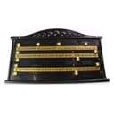 Funky Chalk Black Plastic Economy 4 Player Snooker Scoreboard - Wall Mounted with Brass Coloured Plastic Sliders, 70cm x 40cm