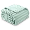 GC GAVENO CAVAILIA Fleece Blankets Double (150x200cm) - Ribbed Cosy Bed Throw Blanket - Exra Warm Throws for Sofas, Chair, Couch, Settee - Snuggle Blankets & Throws - Super Soft - Duck Egg