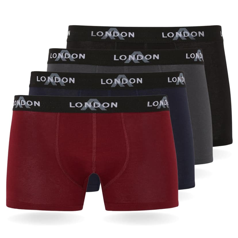 FM London 4/8-Pack Mens Boxers with Elastic Waist - Soft Boxer Shorts Men, Stretch Fit Underwear for Everyday Wear - Fitted Hipster Underwear