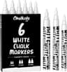 Chalkola White Chalk Pens - White Dry Erase Liquid Chalk Pens for Chalkboard, Blackboard, Window, Bistro, Car Glass, Board, Signs - Variety Pack of 6 - (2x) 1mm, 3mm & 6mm