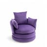 Velvet Purple Swivel Cuddle Chair – Snuggle Chairs for Adults, Sage Green Chair for Living Room, Plush Snuggle Seats with Cushions
