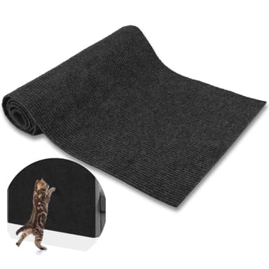 Cat Scratching Mat, 200x30CM Cat Scratch Mat with Self-Adhesive Trimmable DIY Cats Wall Scratcher Scratch Matt for Cats AntiScratch Furniture Sofa Protectors from Pets (Black)