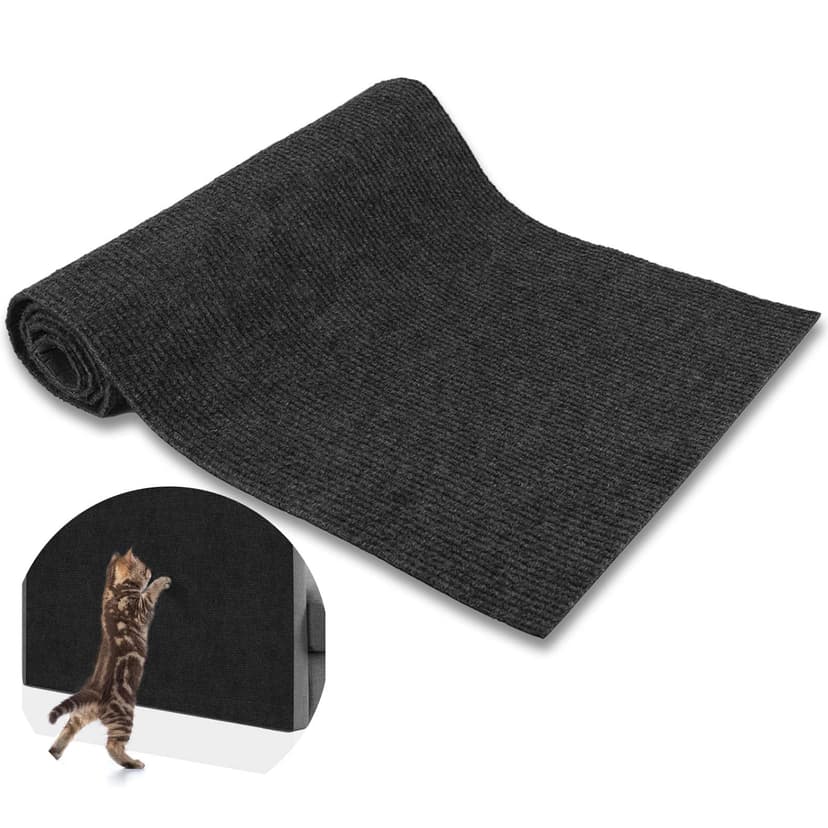 Cat Scratching Mat, 200x30CM Cat Scratch Mat with Self-Adhesive Trimmable DIY Cats Wall Scratcher Scratch Matt for Cats AntiScratch Furniture Sofa Protectors from Pets (Black)