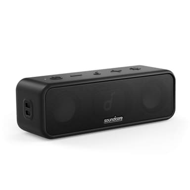 Soundcore 3 by Anker Soundcore, Bluetooth Speaker with Stereo Sound, Pure Titanium Diaphragm Drivers, PartyCast Technology, BassUp, 24H Playtime, IPX7 Waterproof, App, Custom EQ(Renewed)