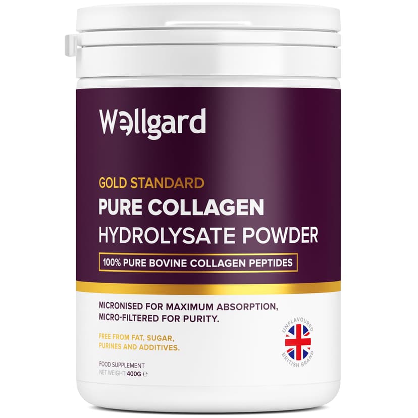 Collagen Powder, Gold Standard Bovine Collagen Peptides Powder by Wellgard - High Levels of The 8 Essential Amino Acids, Collagen Supplements, Halal & Kosher, Made in UK