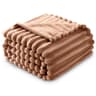 GC GAVENO CAVAILIA Fleece Blankets Double (150x200cm) - Ribbed Cosy Bed Throw Blanket - Exra Warm Throws for Sofas, Chair, Couch, Settee - Snuggle Blankets & Throws - Super Soft - Mink