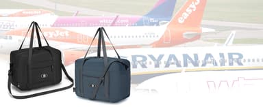 BAGZY Cabin Bag 40x30x20 Wizzair, Foldable Underseat Cabin Bag Duffel Bag Nylon Holdall Hand Luggage Case Carry on Luggage Flight Bag Baggage Organiser Storage, Black