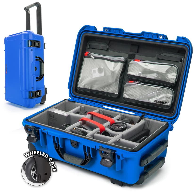 NANUK 935 Pro Photo Kit - Waterproof Hard Case for Camera, with Padded Dividers and Wheels, 56 x 36 x 23 cm - Dustproof and Shockproof, Cabin Luggage (Blue)