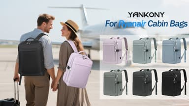 Yankony for Ryanair Cabin Bags 40x30x20 Underseat, Travel Backpack Cabin Size Carry on Hand Luggage Bag for Airplanes, Multiple Pockets Comfort Rucksack for Men and Women