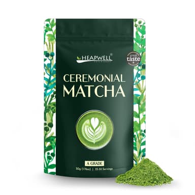 Heapwell Matcha - Classic Ceremonial Grade Matcha Powder from Japan, 50g | Ideal for Lattes & Smoothies