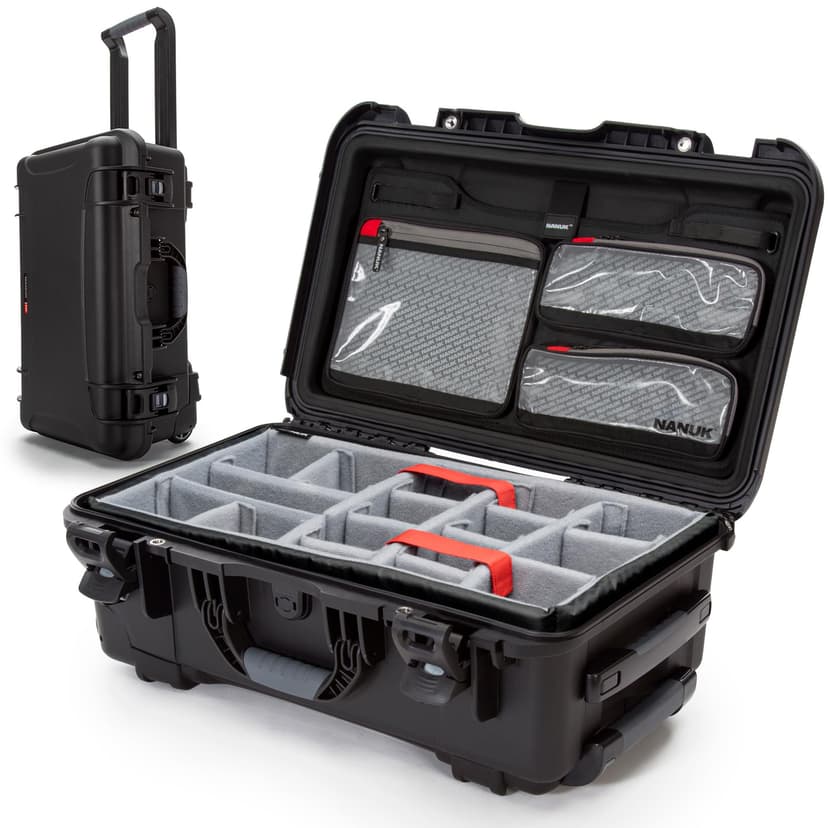NANUK 935 Pro Photo Kit - Waterproof Hard Case for Camera, with Padded Dividers and Wheels, 56 x 36 x 23 cm - Dustproof and Shockproof, Cabin Luggage (Black)