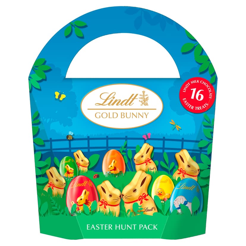 Lindt Gold Bunny Hunt Pack Milk Chocolate 160g – Individually Wrapped Chocolate Bunnies – Easter Egg Hunt Chocolate – Easter, gift