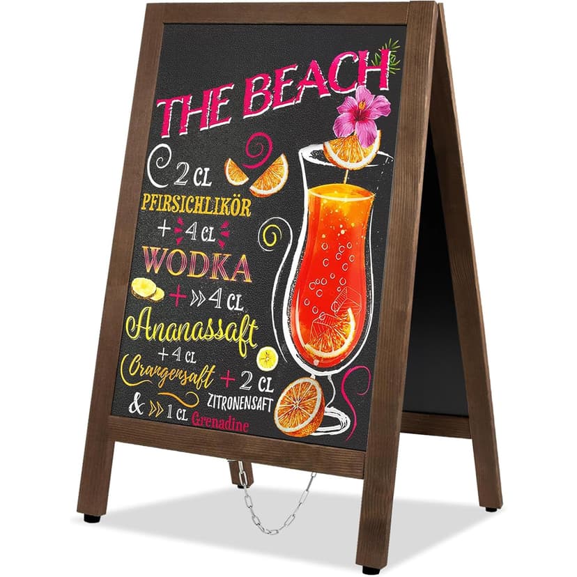 VAIIGO A Board Pavement Sign A Frame Chalkboard Sign Board Magnetic 45x105cm Double Sided Pavement Board Sandwich Board Signs Outdoor Blackboard for Restaurant, Business, Wedding(Large)