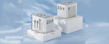 TESSAN Universal Travel Adapter 28W, Worldwide Plug Adaptor with 2 USB A and 3 USB C Ports, International Travel Adapter for EU, UK, USA, AU, Power Socket Charger for Multi Countries, Grey White