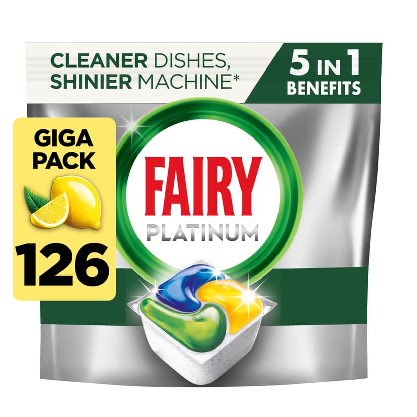 Fairy Platinum All-In-1 Lemon Dishwasher Tablets, 126 Tablets