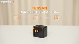 TESSAN Universal Travel Adapter Worldwide with 4 USB (2 USB C), International Travel Adapter UK to European Power Universal Plug Adaptor for EU USA Australia Thailand (Type C, G, A, I), Black