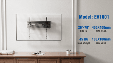 MOUNTUP TV Wall Bracket for Most 26-70 Inch LED, LCD, OLED Flat & Curved TV, Full Motion TV Mount with Swivels Tilts Extends Double Arm Holds up to 45kg, Max VESA 400x400mm, EU0092A