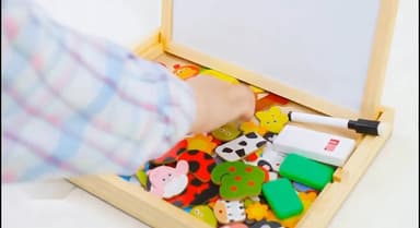 COOLJOY 100+ PCS Wooden Magnetic Puzzle, Magnetic Puzzle Board, Cute Pets Pattern Games Double Sided Jigsaw, Educational Drawing Easel Blackboard Wood Toys For Kids Up 3 Years Old Imagination - Blackboard Board deal on Amazon UK
