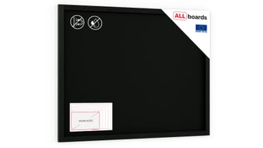 ALLboards Chalkboard with Black Varnished Wooden Frame 120x90cm, Large Chalk Board, Blackboard