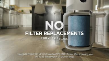 Shark NeverChange5 Air Purifier for Home, Bedroom, Room Coverage 60sqm, 5-Year HEPA Filter Traps 99.97% of Allergens including Dust, Pollen, Pet Dander, Auto Mode, Quiet, LED Display, White HP150UK